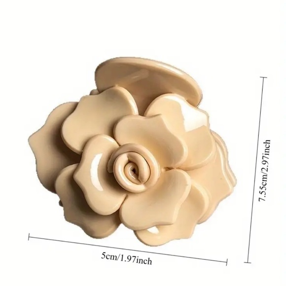 Blue 3D Camellia Floral Hair Claw - Picture 4 of 5